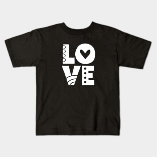 White Love Letters Kids T-Shirt